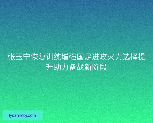 张玉宁恢复训练增强国足进攻火力选择提升助力备战新阶段